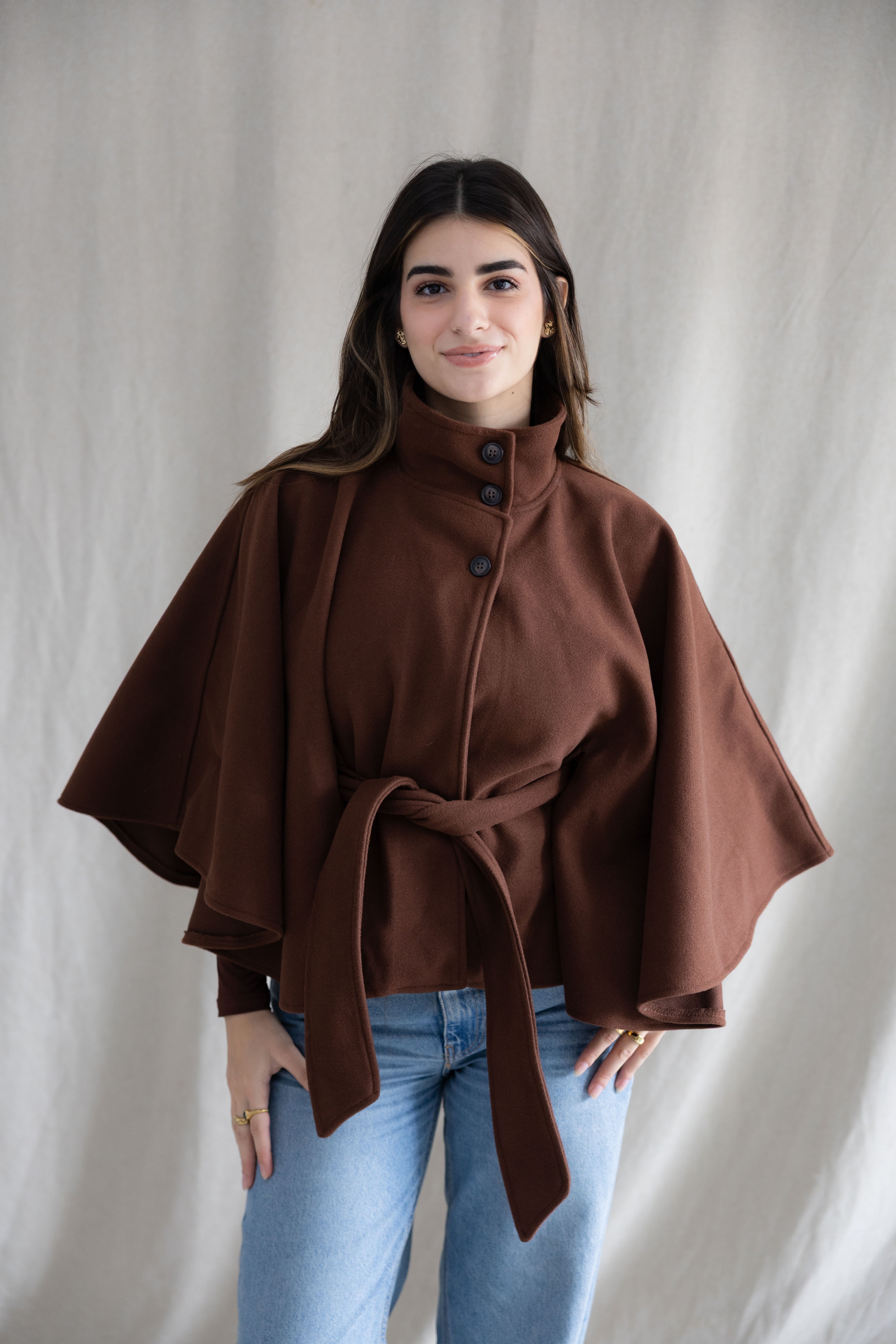 The brown cape jacket