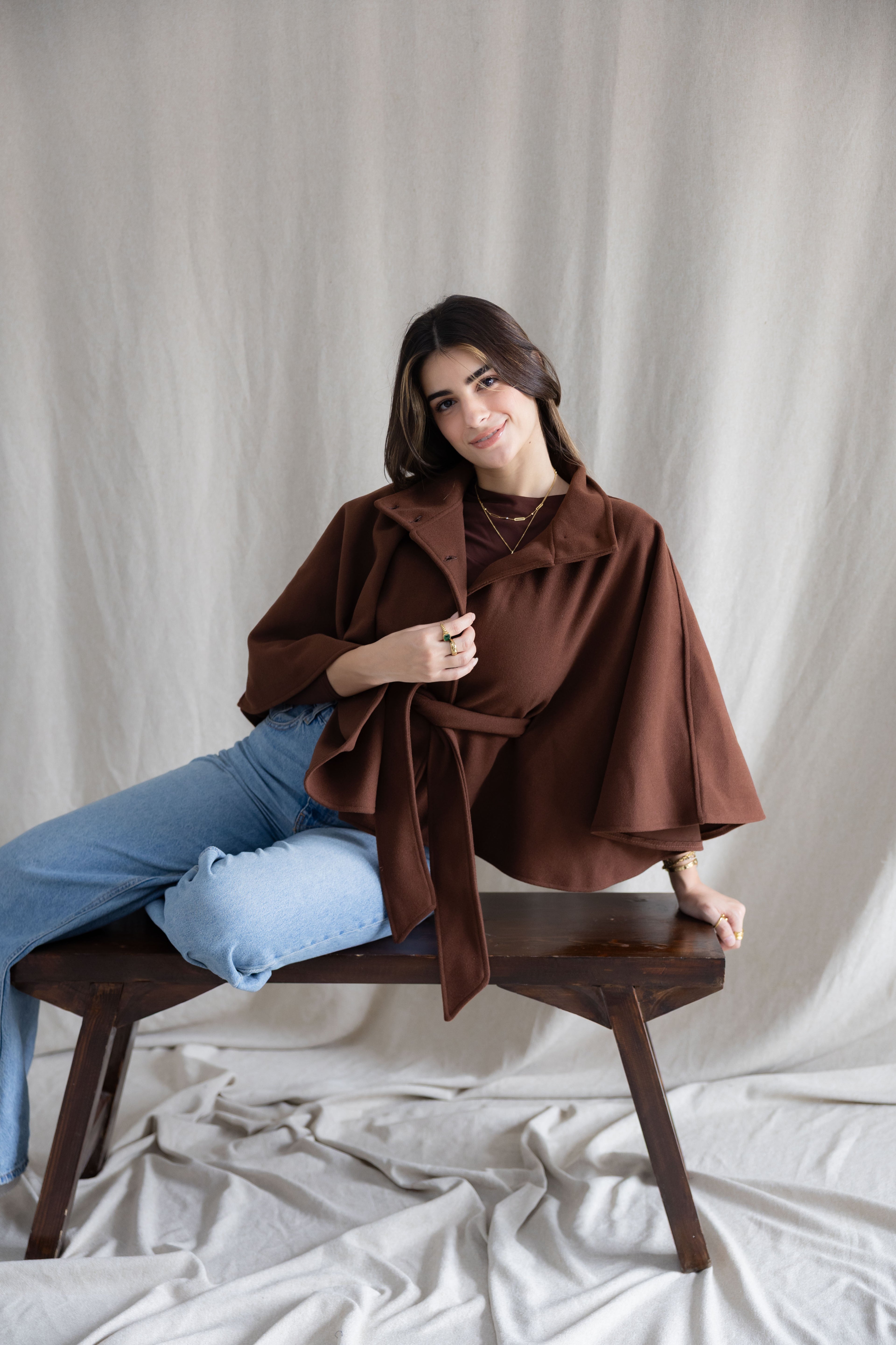 The brown cape jacket