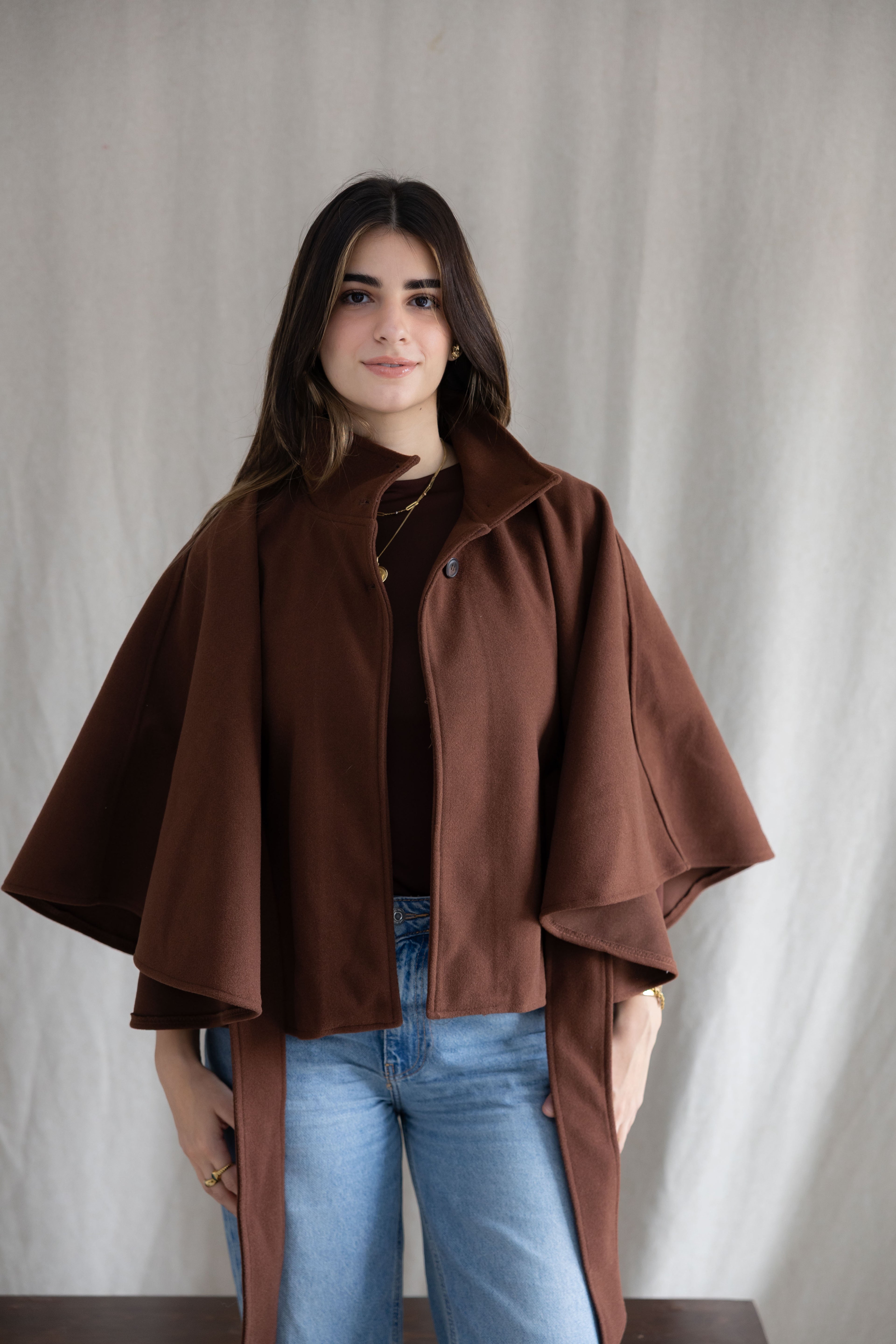 The brown cape jacket