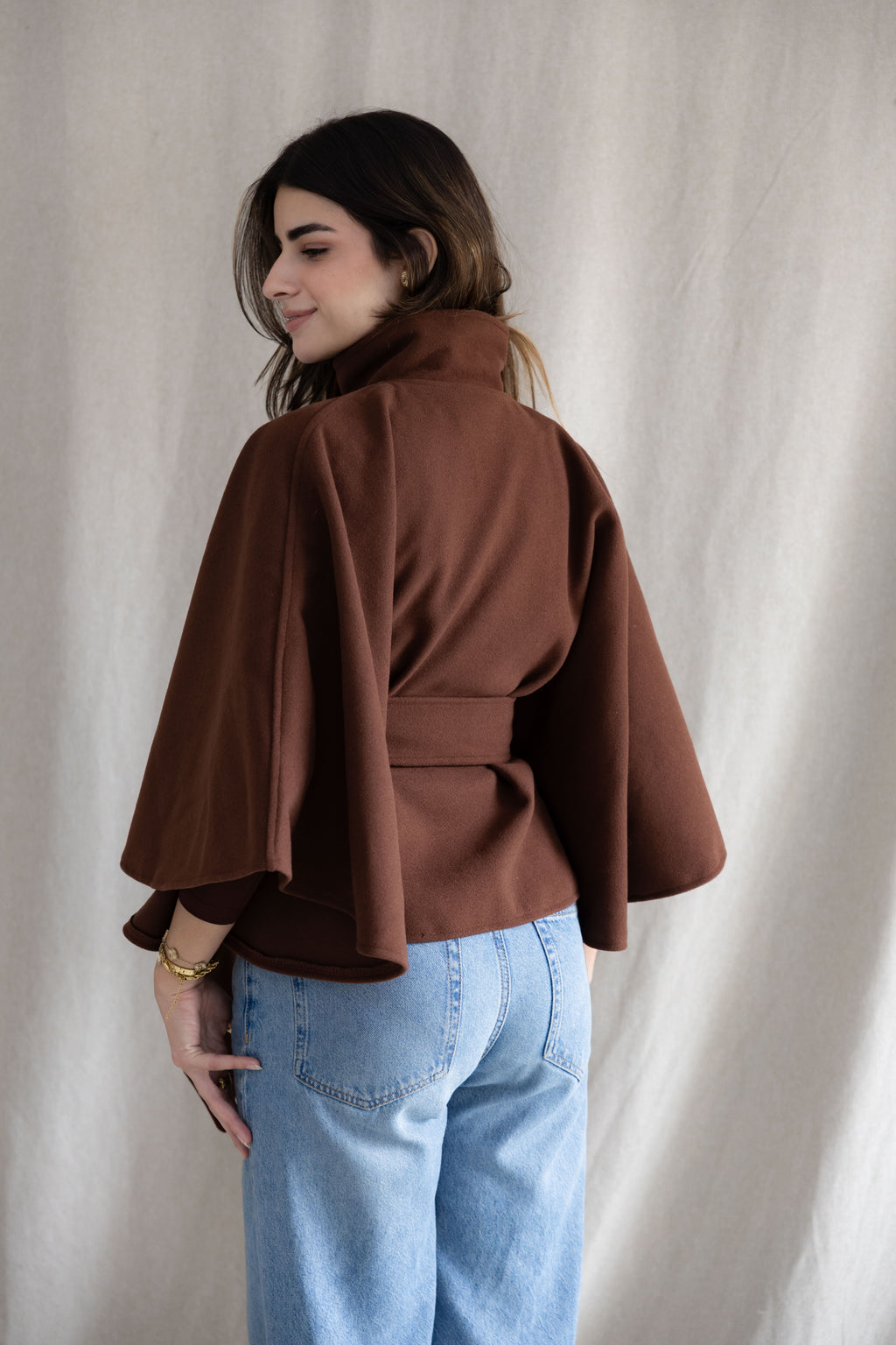The brown cape jacket