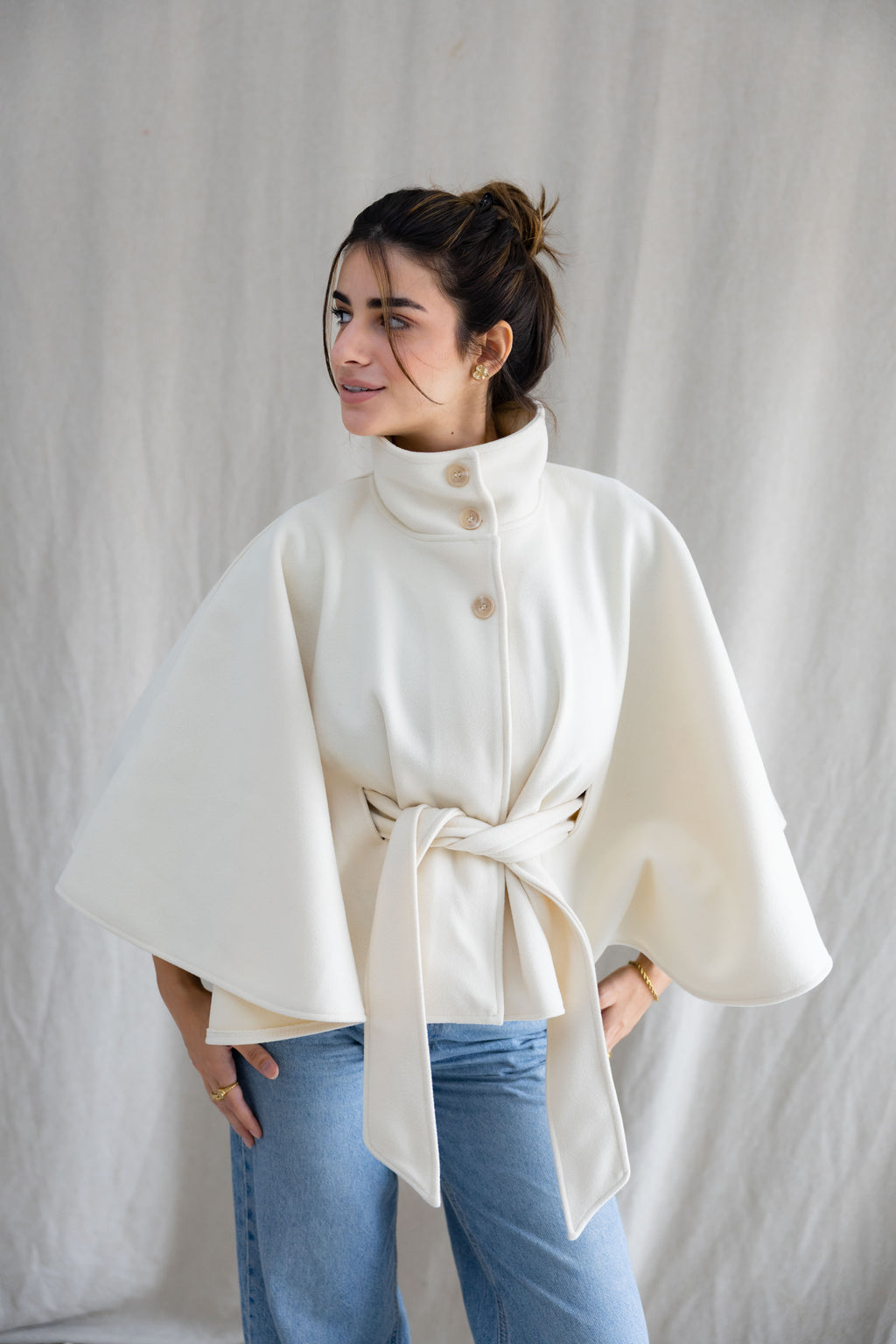 The Beige cape jacket