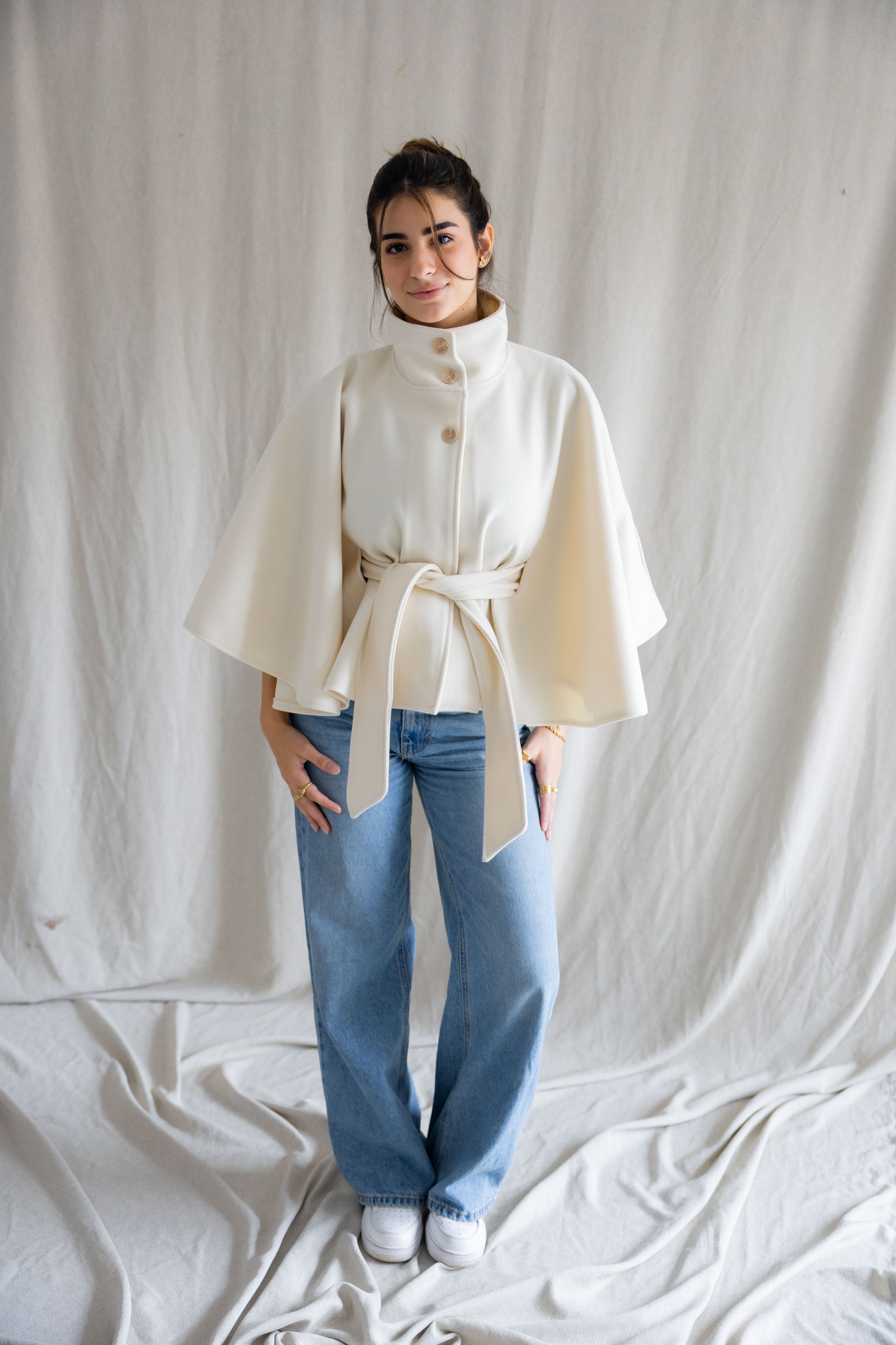 The Beige cape jacket