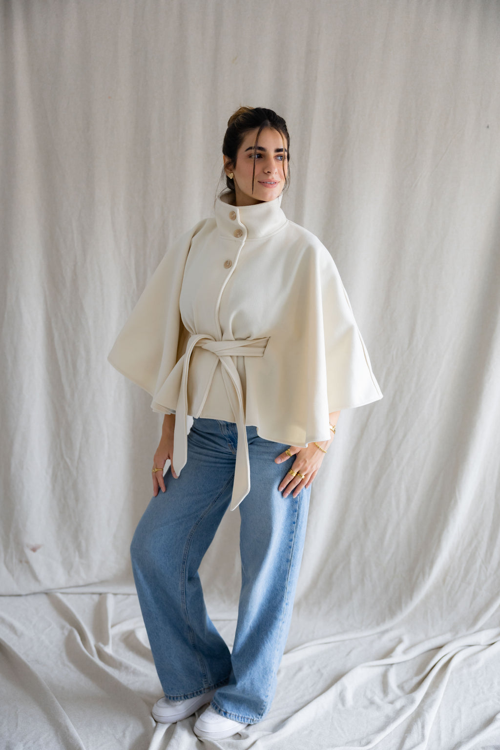 The Beige cape jacket