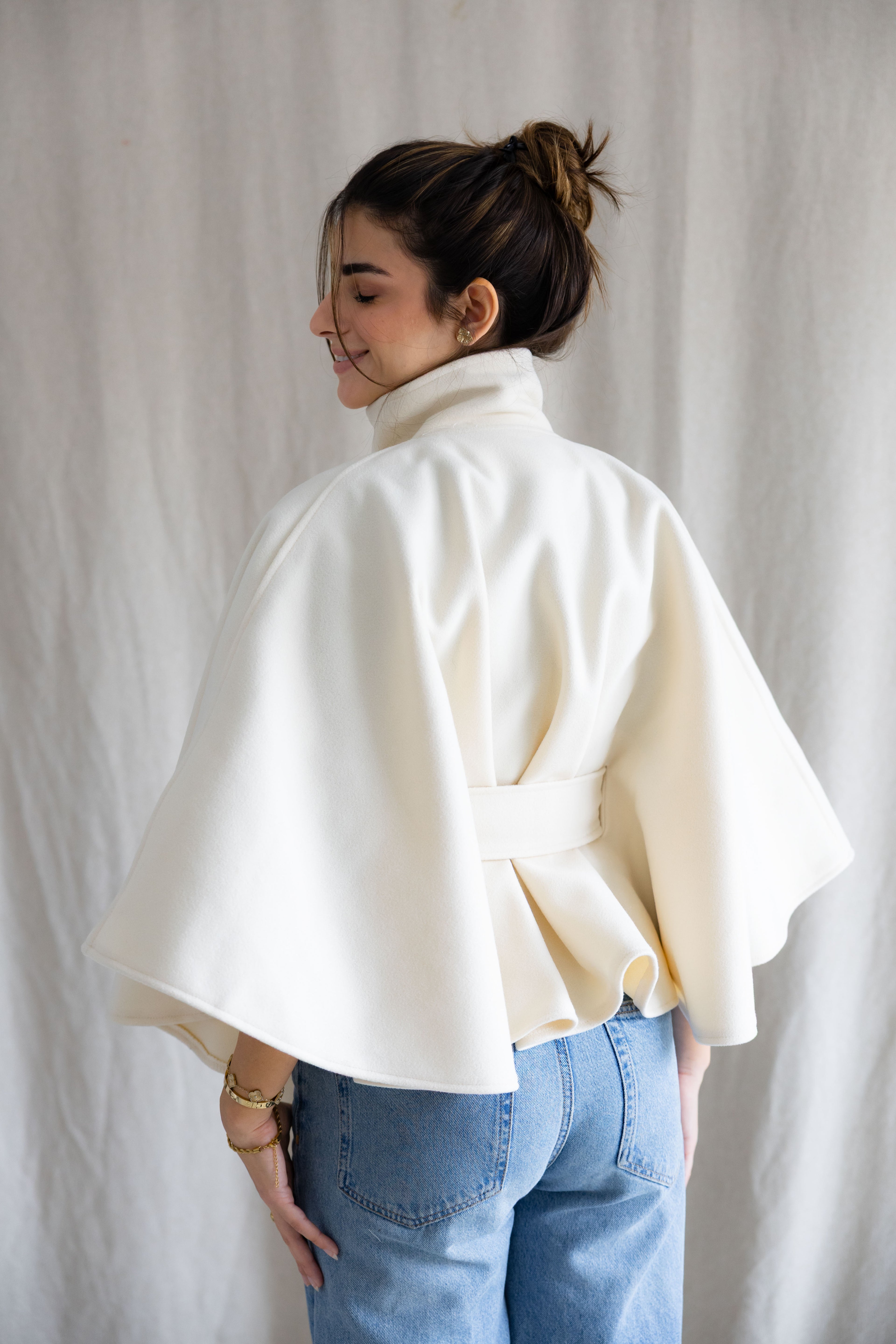 The Beige cape jacket