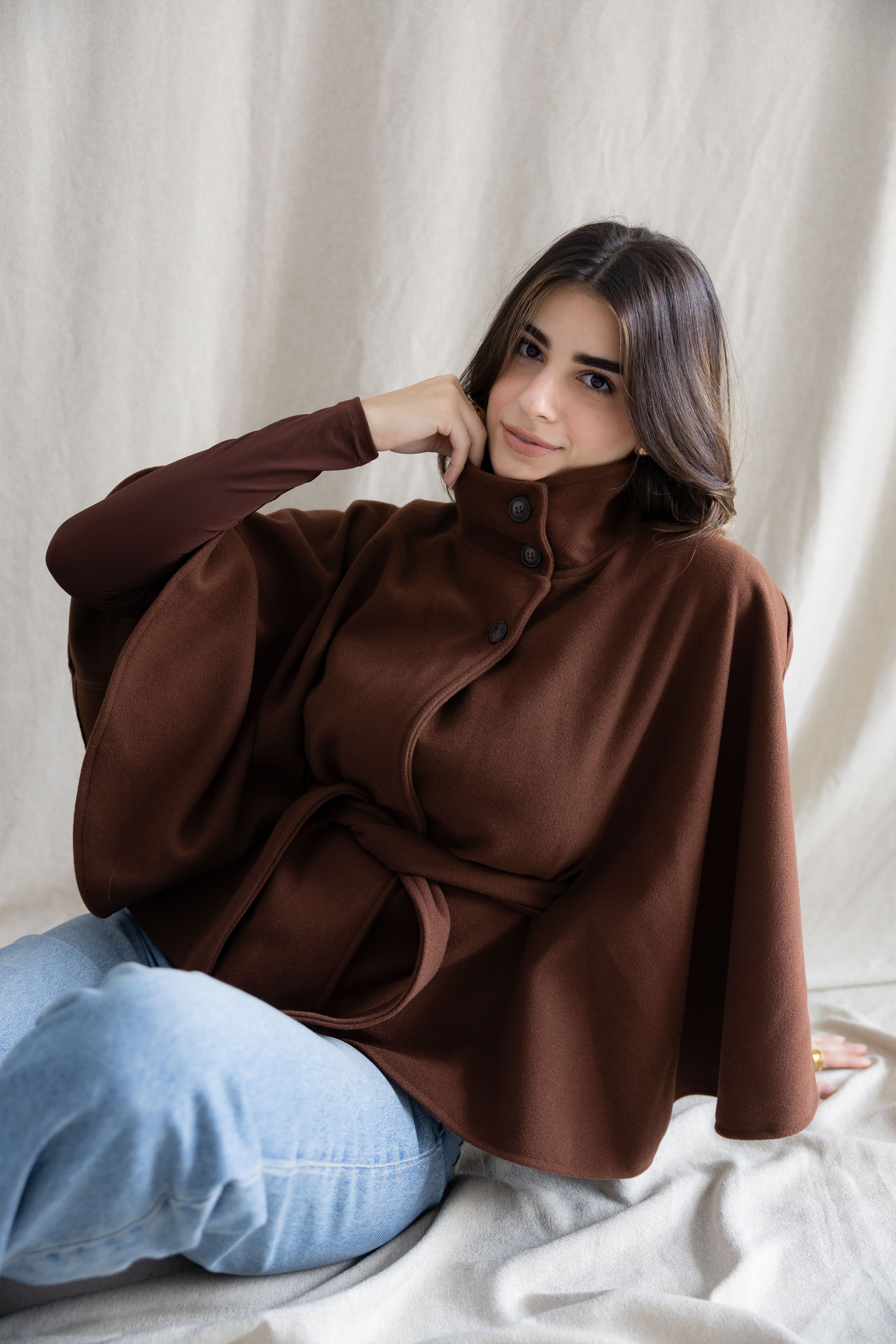 The brown cape jacket