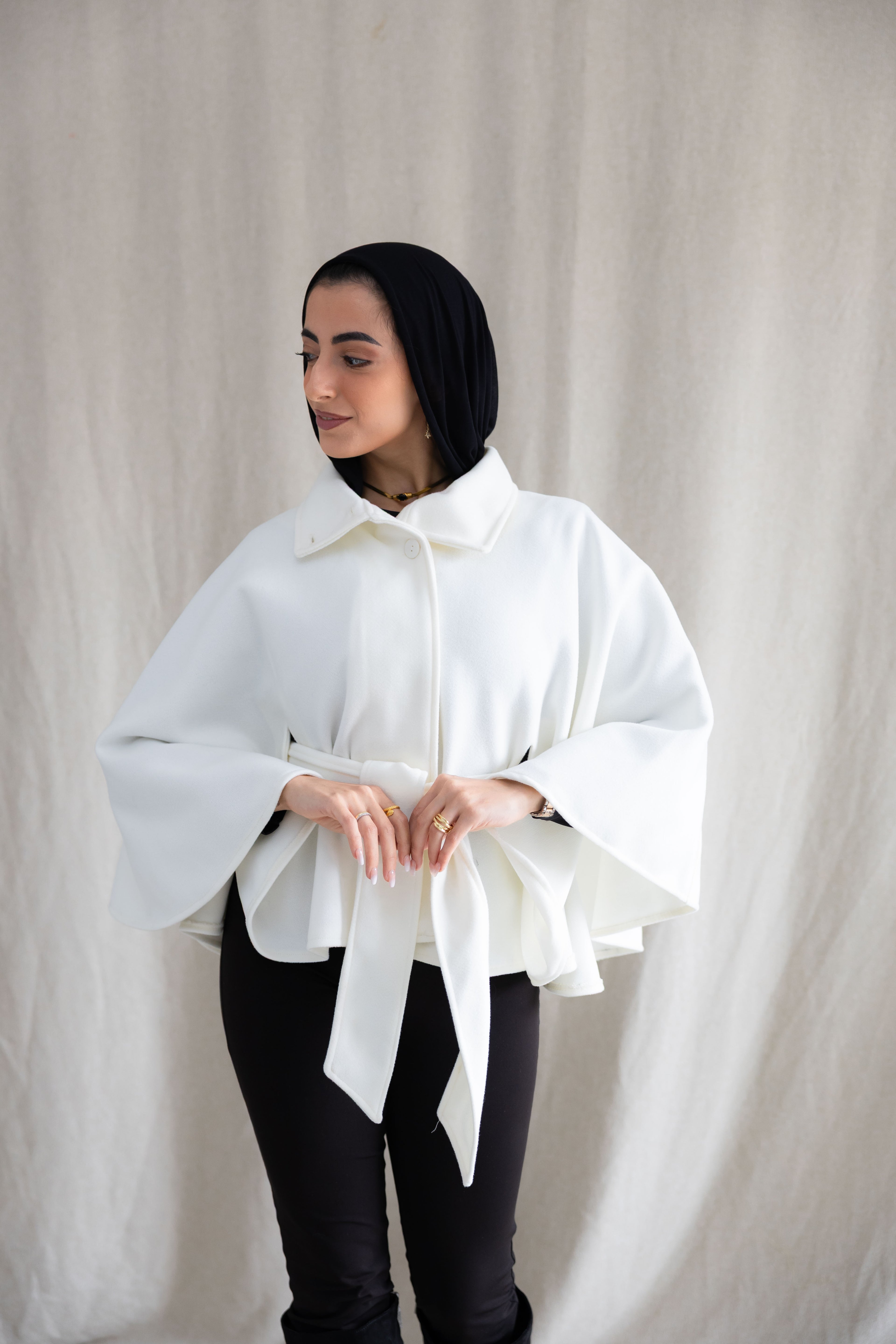 The white cape jacket