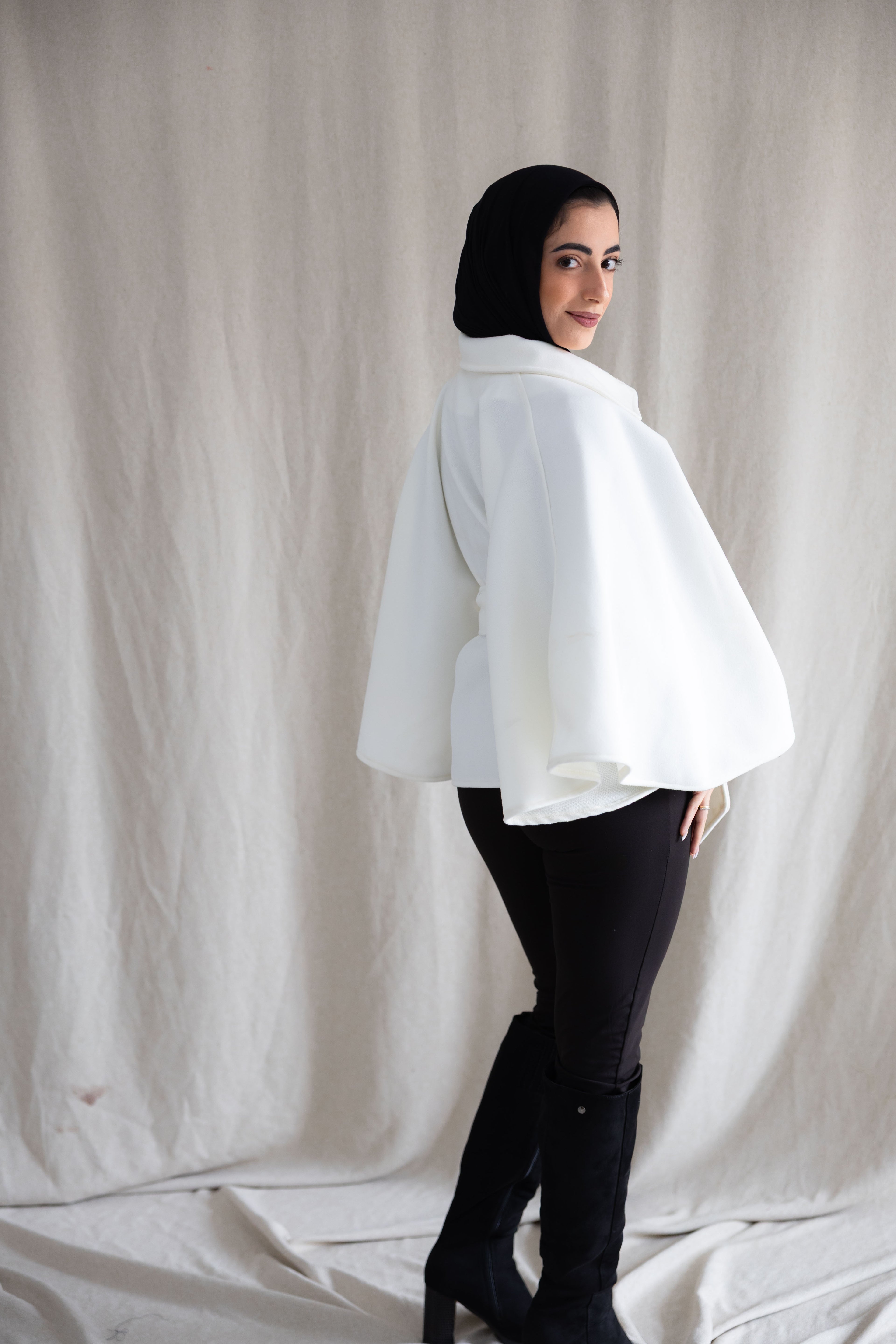 The white cape jacket