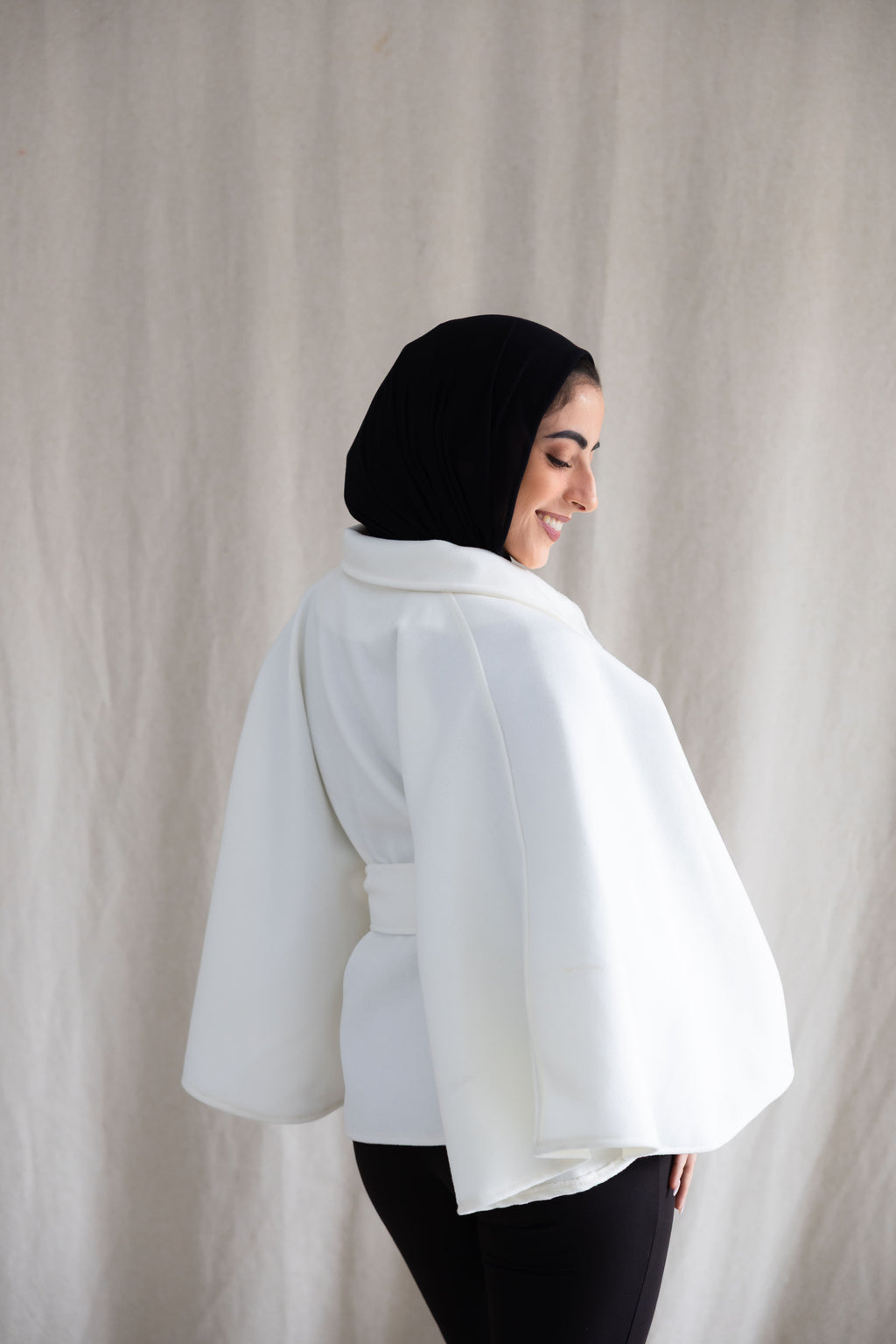 The white cape jacket